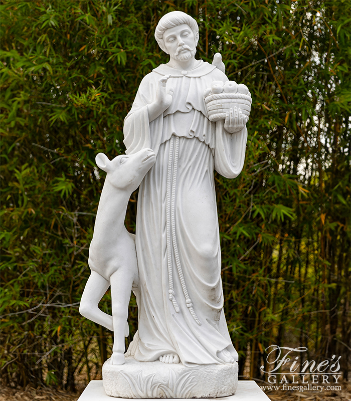 Search Result For Marble Statues  - Saint Francis Marble Statue - MS-1070